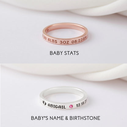 New Mom Ring, First Time Mother Gift, Baby Name Ring
