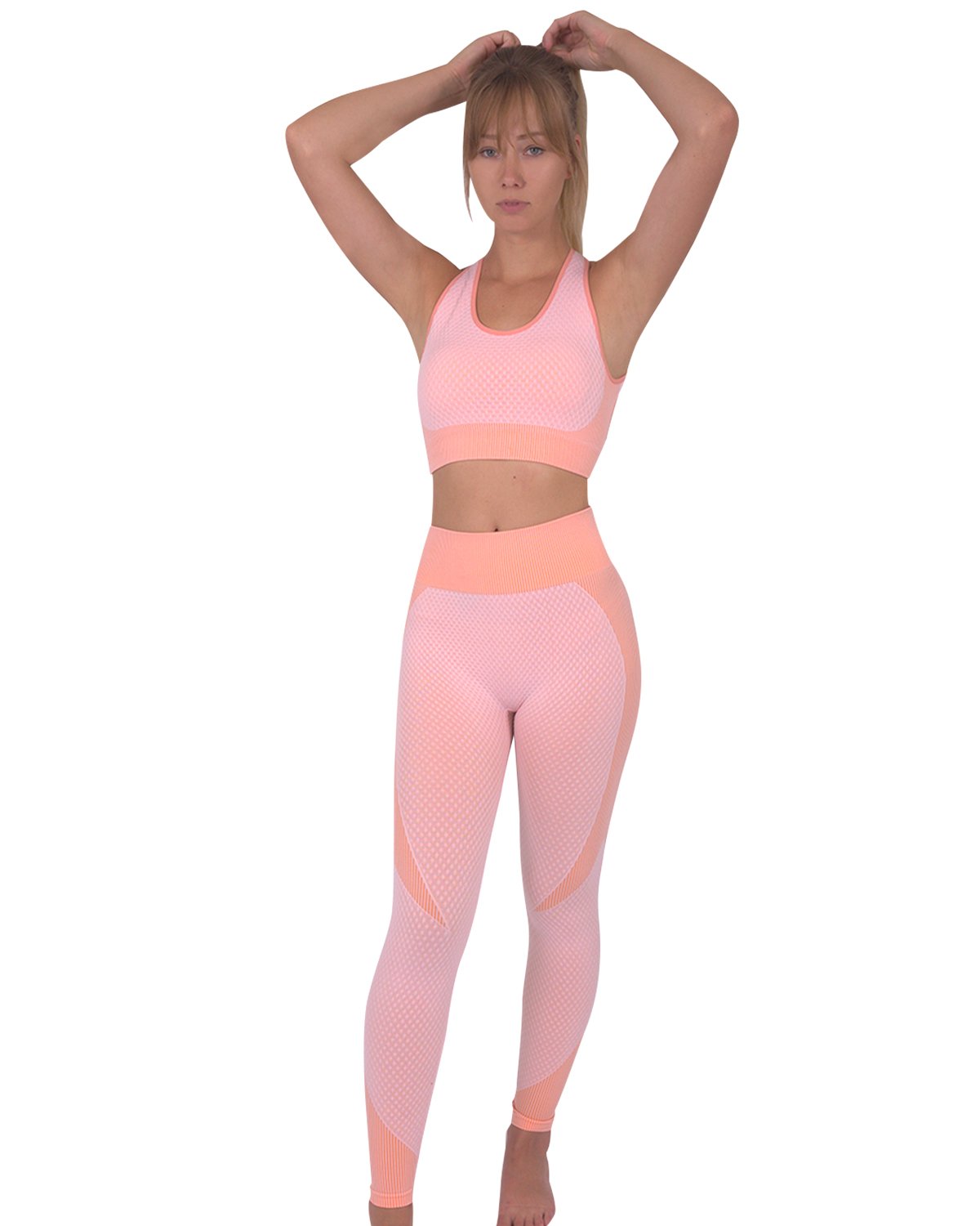 Trois Seamless Leggings &amp; Sports Top 2 Set - Pink