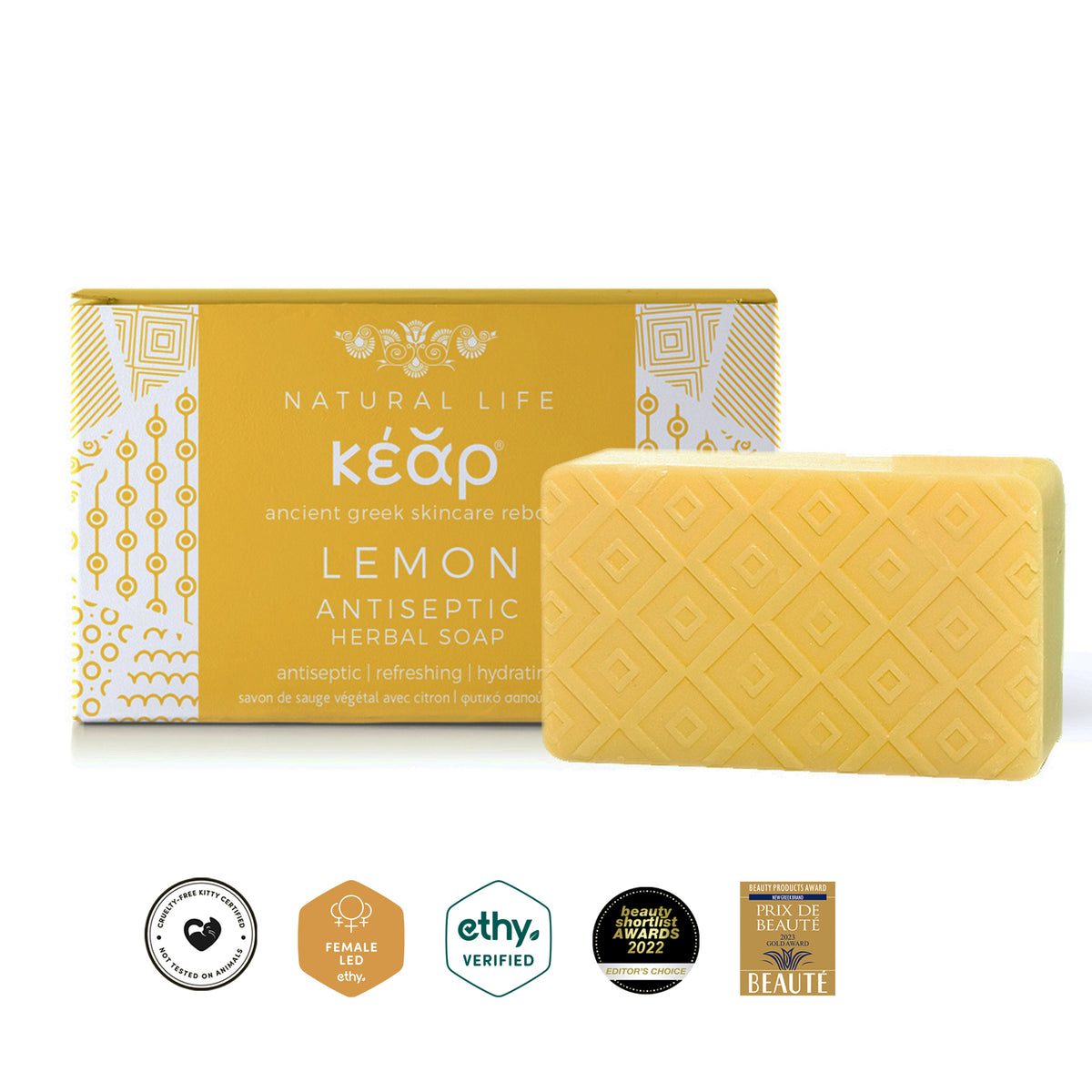 Kear Lemon Yucca Seife: Natürliche Entgiftung &amp; Beruhigende Reinigung, 100g