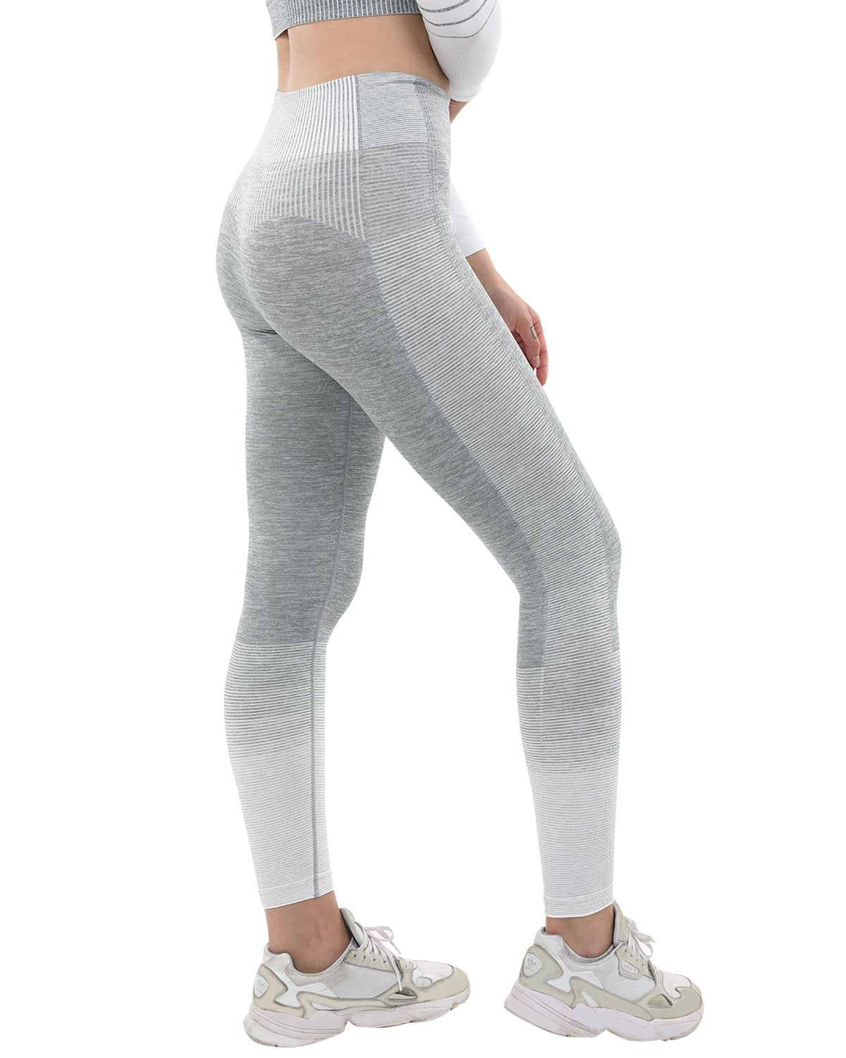 Bocana Seamless Leggings - Grey &amp; White