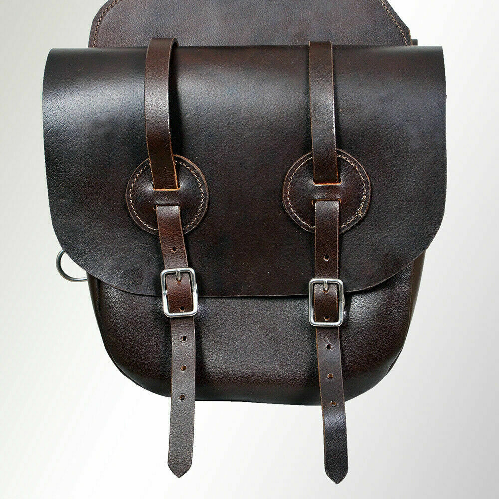 Western Leather Horse Saddle Bag Horse Riding Gear Brown