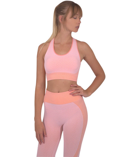 Trois Seamless Leggings &amp; Sports Top 2 Set - Pink