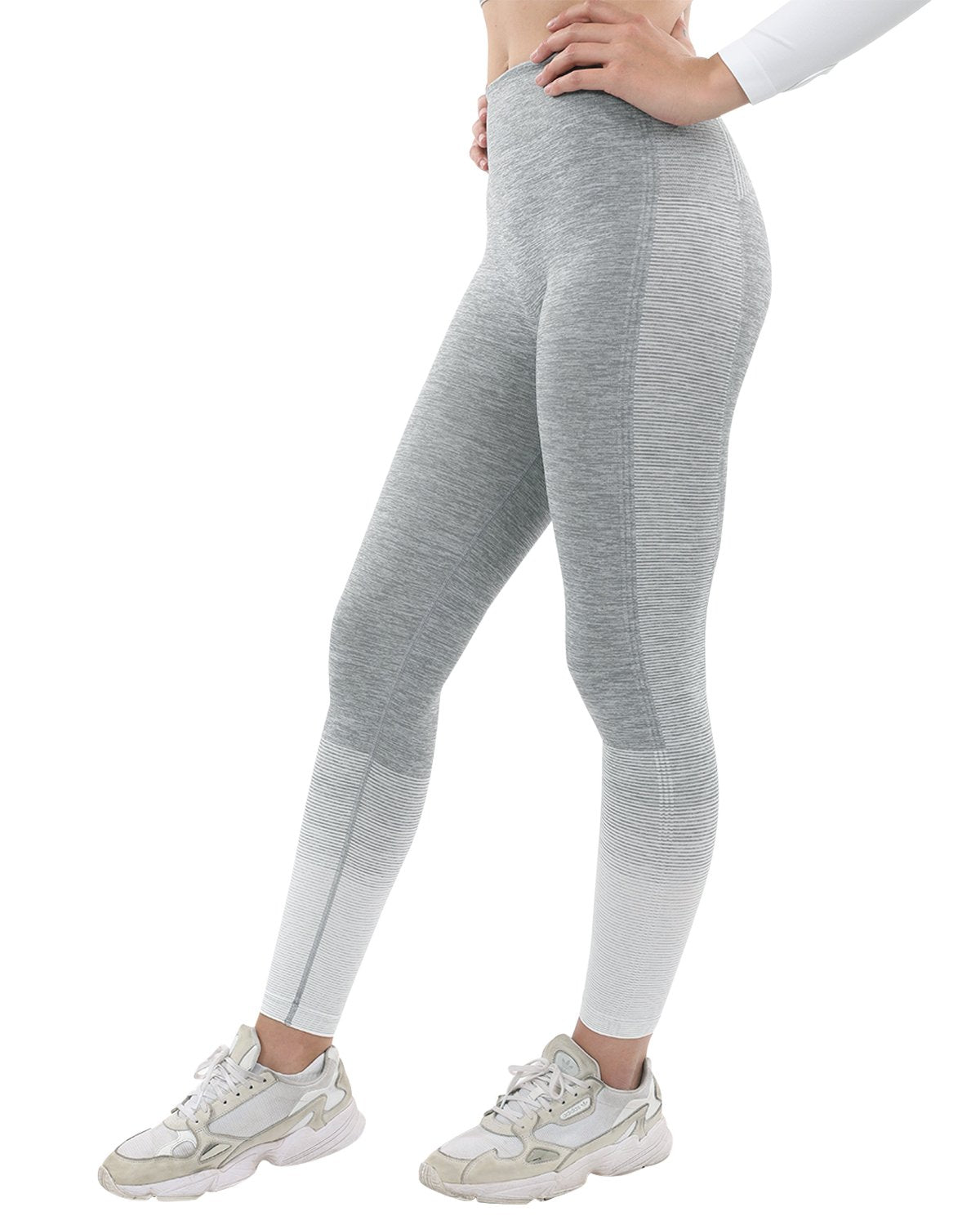 Bocana Seamless Leggings - Grey &amp; White
