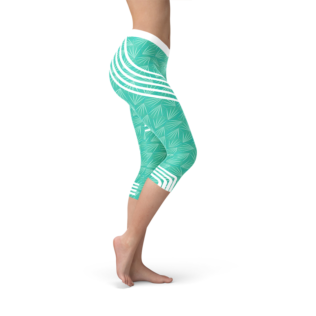 Türkise Sport-Capri-Leggings