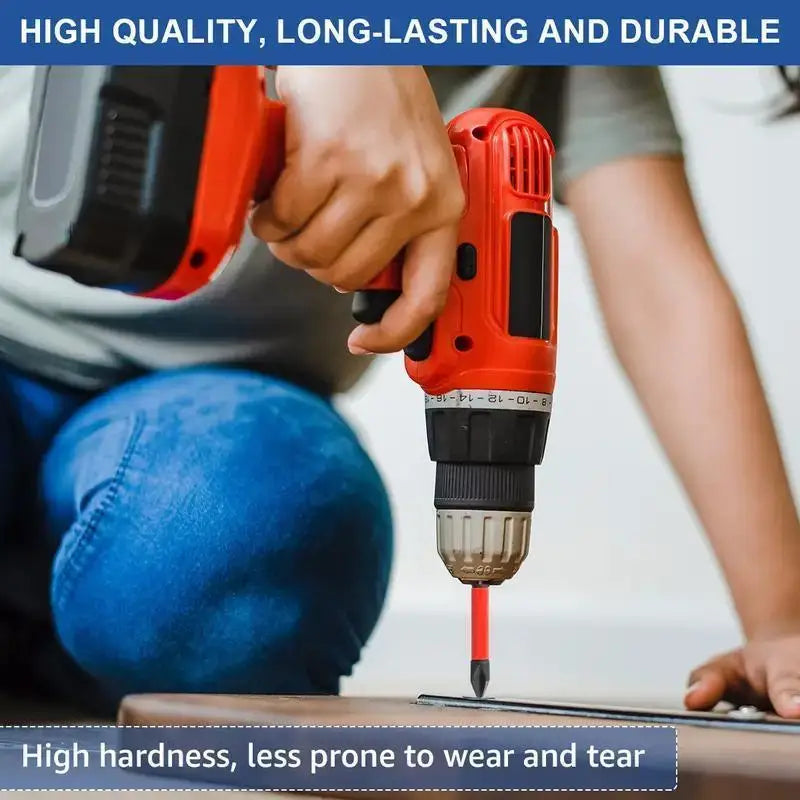 Magnetic Non-Slip Drill Bit Set 3/6/12 Pieces, S2 Steel, Crosshead and Impact Drill Bits, Suitable for Electric and Hand Drivers