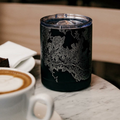 Denali National Park Engraved Topographic Map Insulated Cup in Matte