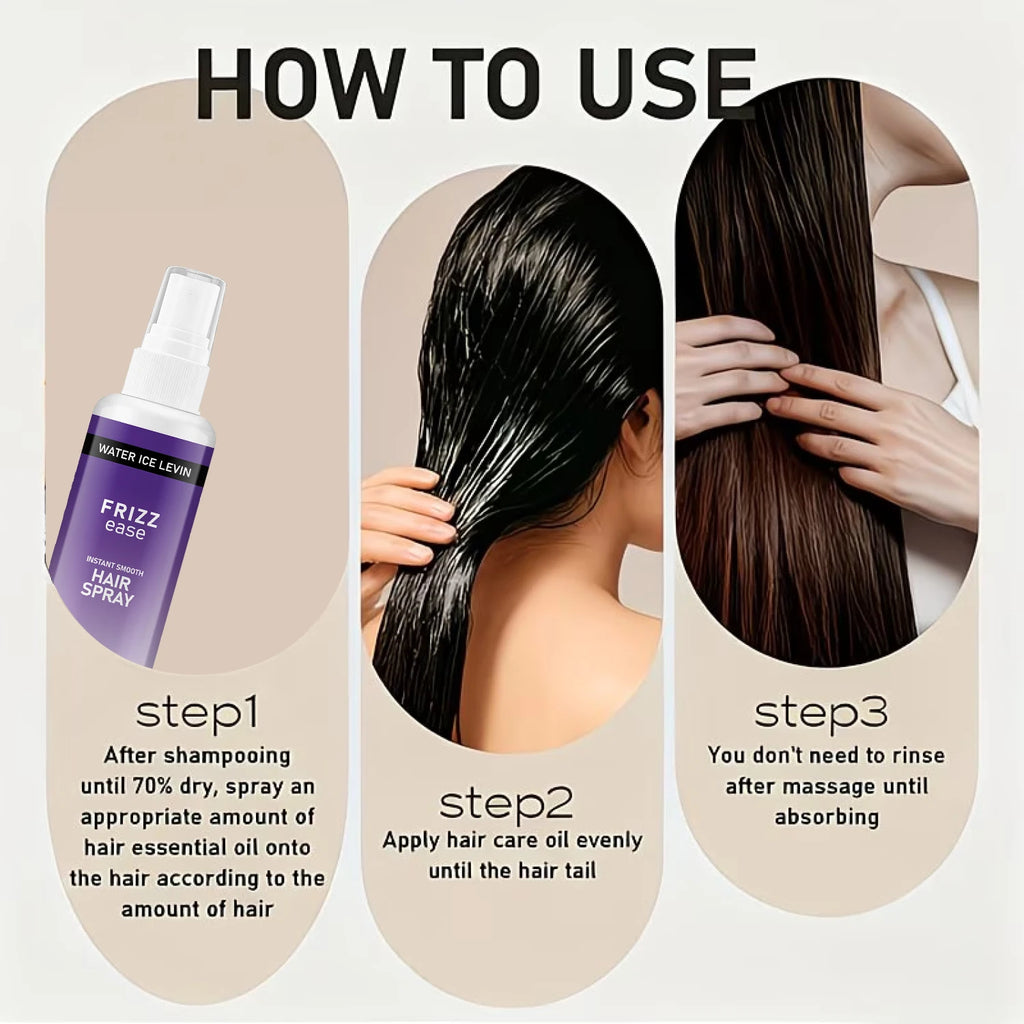 Water Ice Levin Frizz Ease Smooth Hair Spray 100g Collagen Bee Venom Hydrating Anti Frizz Flexible Hair Care Mist