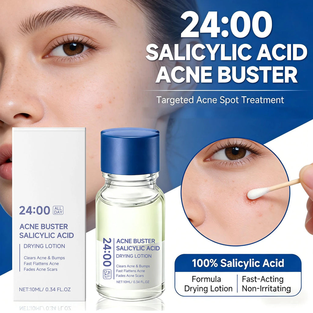 Salicylic Acid Drying Lotion Face Serum with Cotton Swab– Reduce Pimples & Breakouts Fade Acne Scars Minimize Pores Skin Renewal