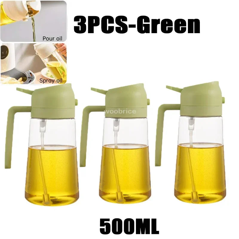 Olive Oil Spray Bottle for Oil Bottle Pouring for Cooking Oil Spices Camping Dispenser with Automatic Lid Spice Shaker