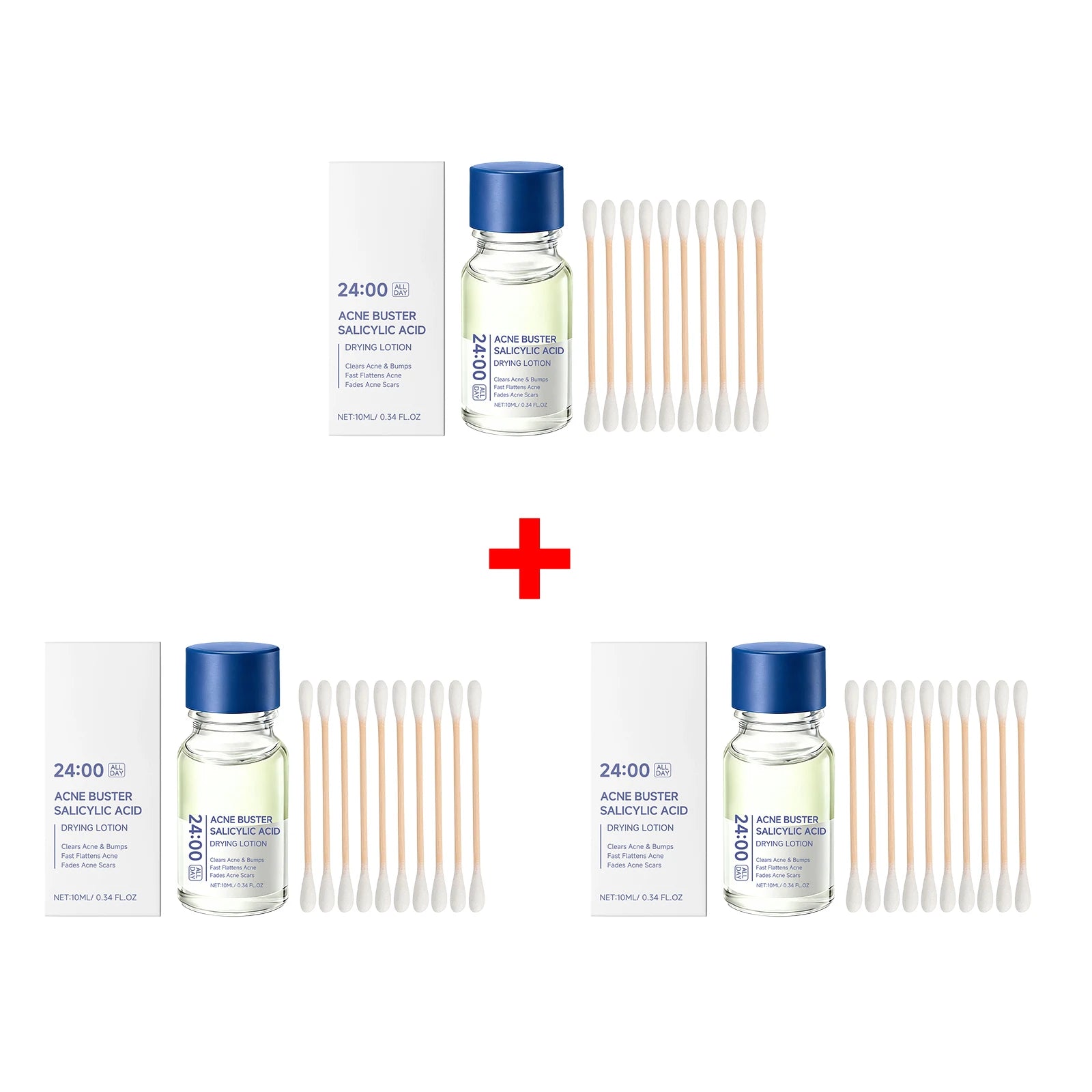 Salicylic Acid Drying Lotion Face Serum with Cotton Swab– Reduce Pimples & Breakouts Fade Acne Scars Minimize Pores Skin Renewal