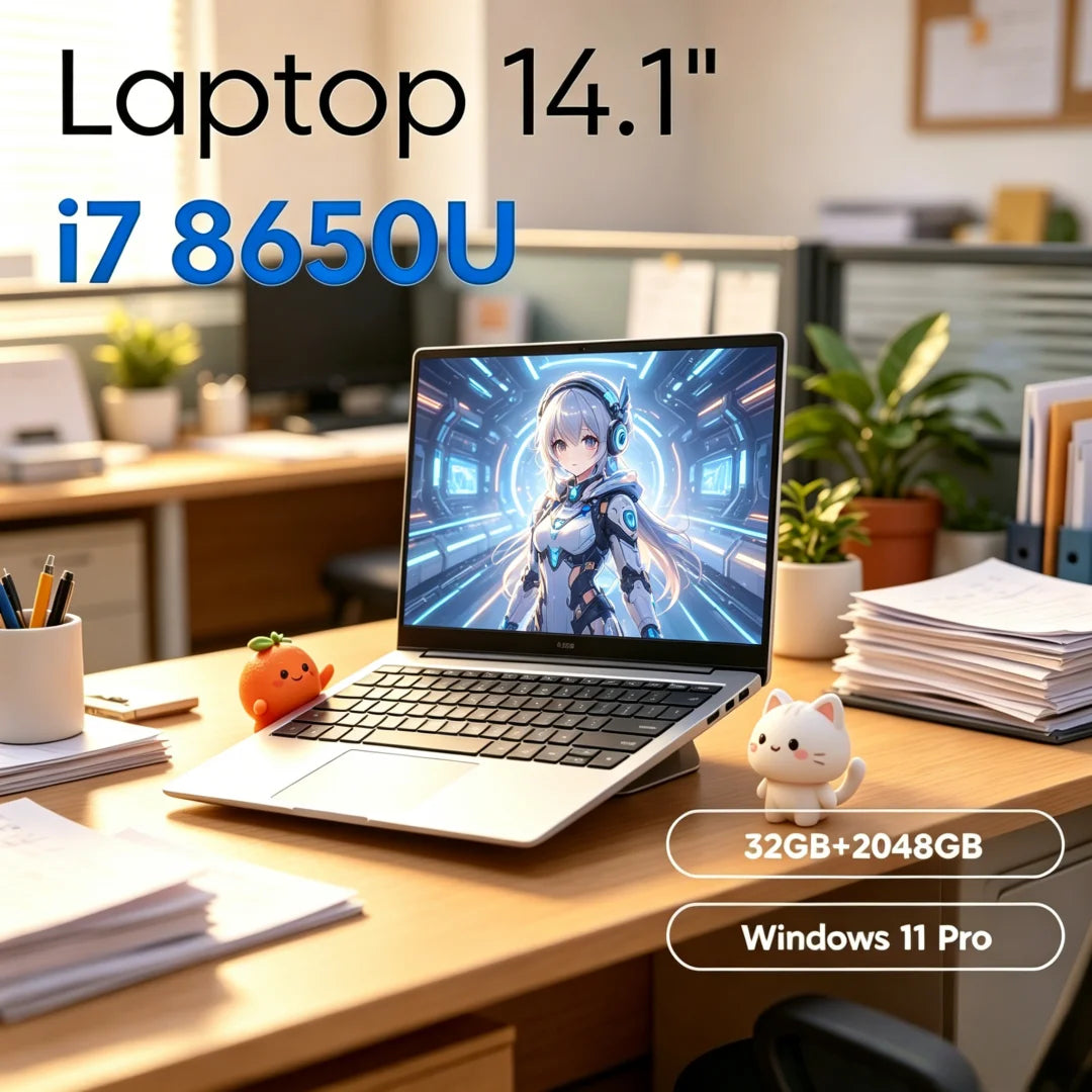Celestial 2026 Unwavering 14.1" Sleek Cut Laptop Intel Core I7 8650U 32GB RAM 2TB M.2 SSD Windows 11 Pro Household Sage Worthy