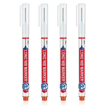 4Pcs/Set 20mm Deep Hole Long Nib Head Markers For Metal Perforating Pen Waterproof Bathroom Woodworking Decoration Multi-Purpose