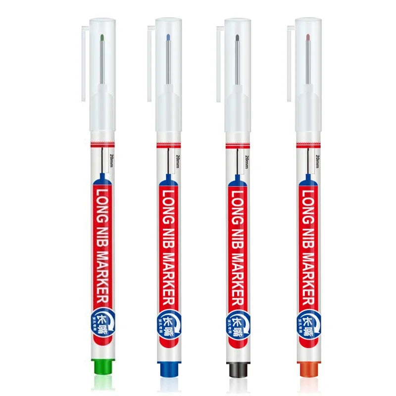 4PCS 20mm Deep Hole Long Nib Multi-Purpose Head Markers for Metal Perforating Pen Woodworking Decoration Art Supplies