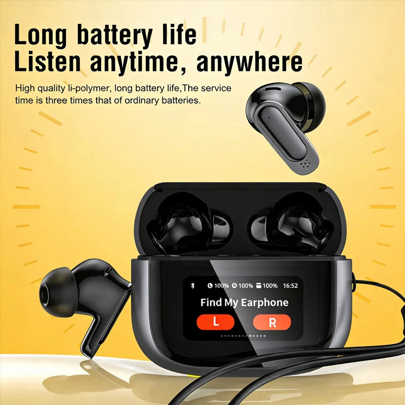 Lenovo V11 TWS Wireless Earphones Touch Screen Digital Display Bluetooth Headset In Ear ANC Noise Reduction Headphone With Mic