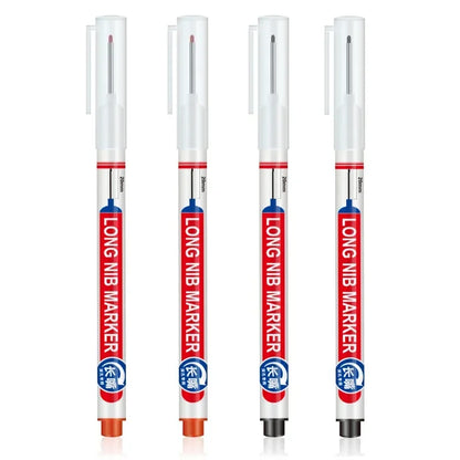 4Pcs/Set 20mm Deep Hole Long Nib Head Markers For Metal Perforating Pen Waterproof Bathroom Woodworking Decoration Multi-Purpose