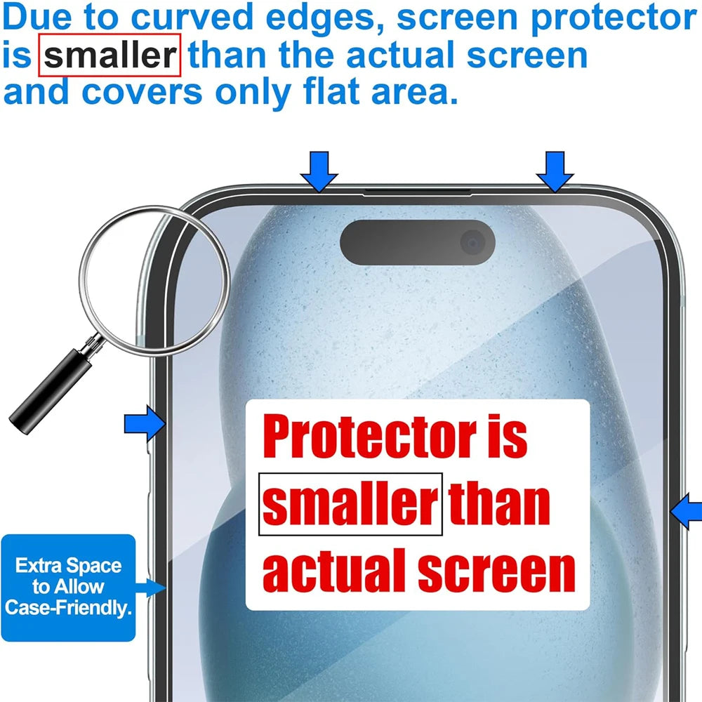Clear Glass Film For iPhone 17 16 15 Pro Max Screen Protector For iPhone 11 12 13 14 15 Pro Tempered Glass IPhone13 Mini 16 Plus