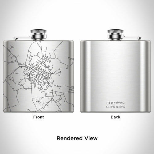 Elberton - Georgia Engraved Map Hip Flask