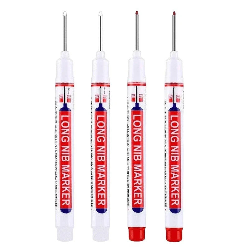 4Pcs/Set 20mm Deep Hole Long Nib Head Markers For Metal Perforating Pen Waterproof Bathroom Woodworking Decoration Multi-Purpose