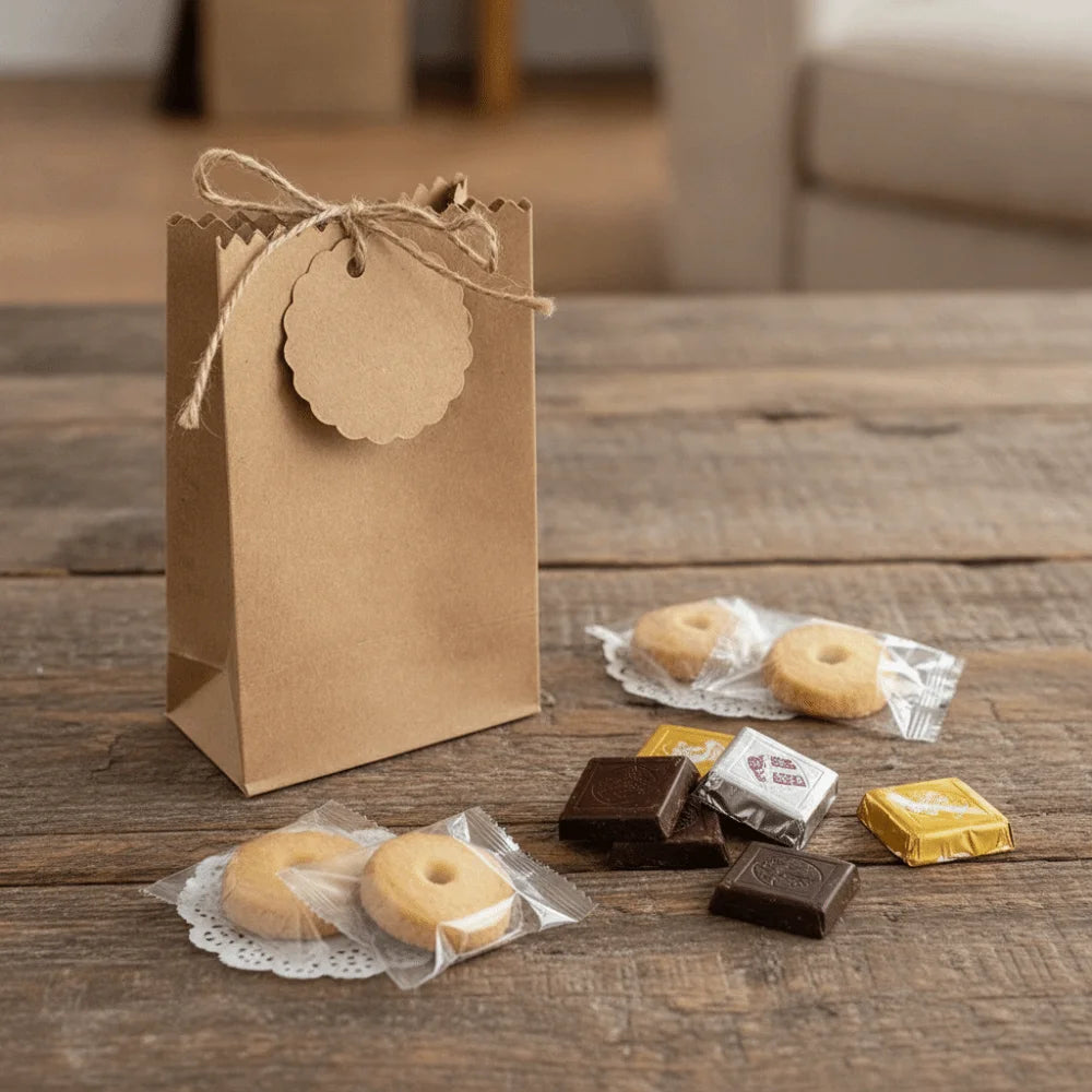 Multi-functional Retro Kraft Paper Gift Box Refilling with Rope Tag Candy Packaging Bag DIY Birthday Party Favors Box Wedding