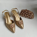 Full Diamond Pointed Baotou High Heels Sandals Crystal Rhinestones Wedding Dinner High Heels Shoes and purses