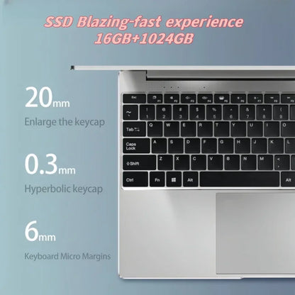 2026 Neuer 14,1" Ultra-Slim Laptop, Intel 4405U, Win11 Pro, 16GB, 2TB, 1080P FHD Display, tragbares Büro- und Studiennotebook