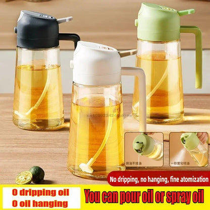 Olivenöl-Sprühflasche für Ölflaschen-Ausgießer zum Kochen von Öl, Gewürzen, Camping-Spender mit automatischem Deckel, Gewürzstreuer