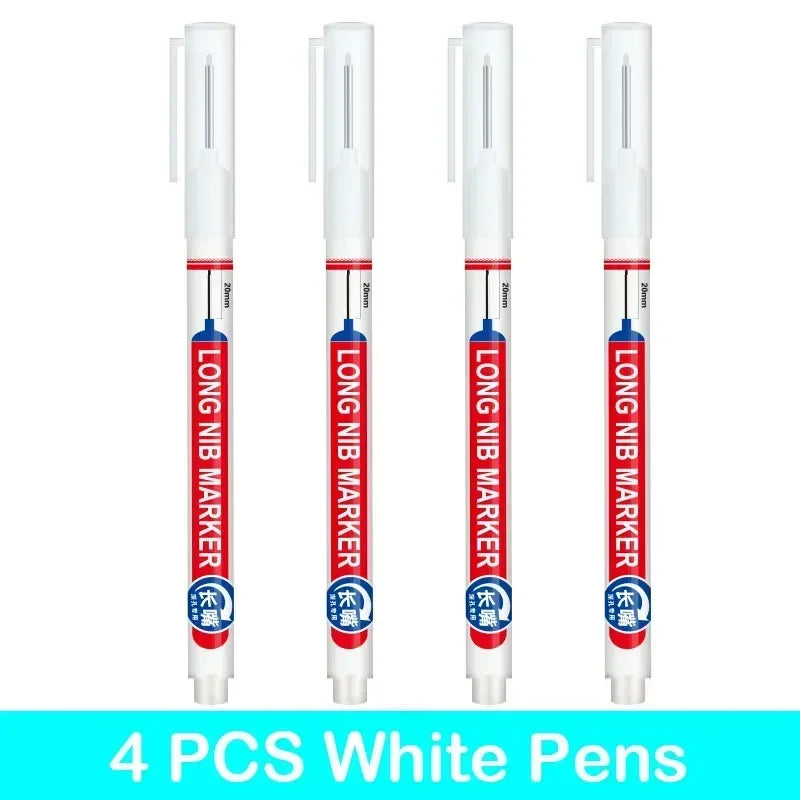 4PCS 20mm Deep Hole Long Nib Multi-Purpose Head Markers for Metal Perforating Pen Woodworking Decoration Art Supplies