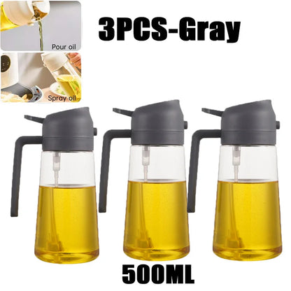 200/300/500ml Öl-Sprühflasche BBQ Kochspray für Olivenöl Kunststoff Backöl-Sprühflasche leere Essigflasche oder Öl-Pinsel