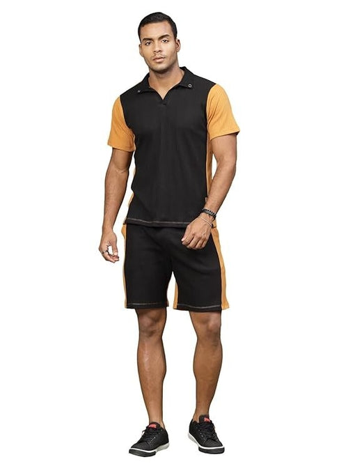 Waffle Knit Solid Co-ord Set for Men&