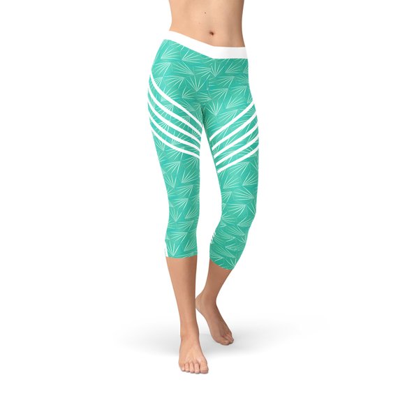 Türkise Sport-Capri-Leggings