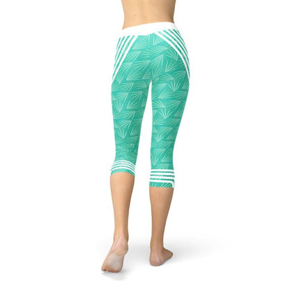 Türkise Sport-Capri-Leggings