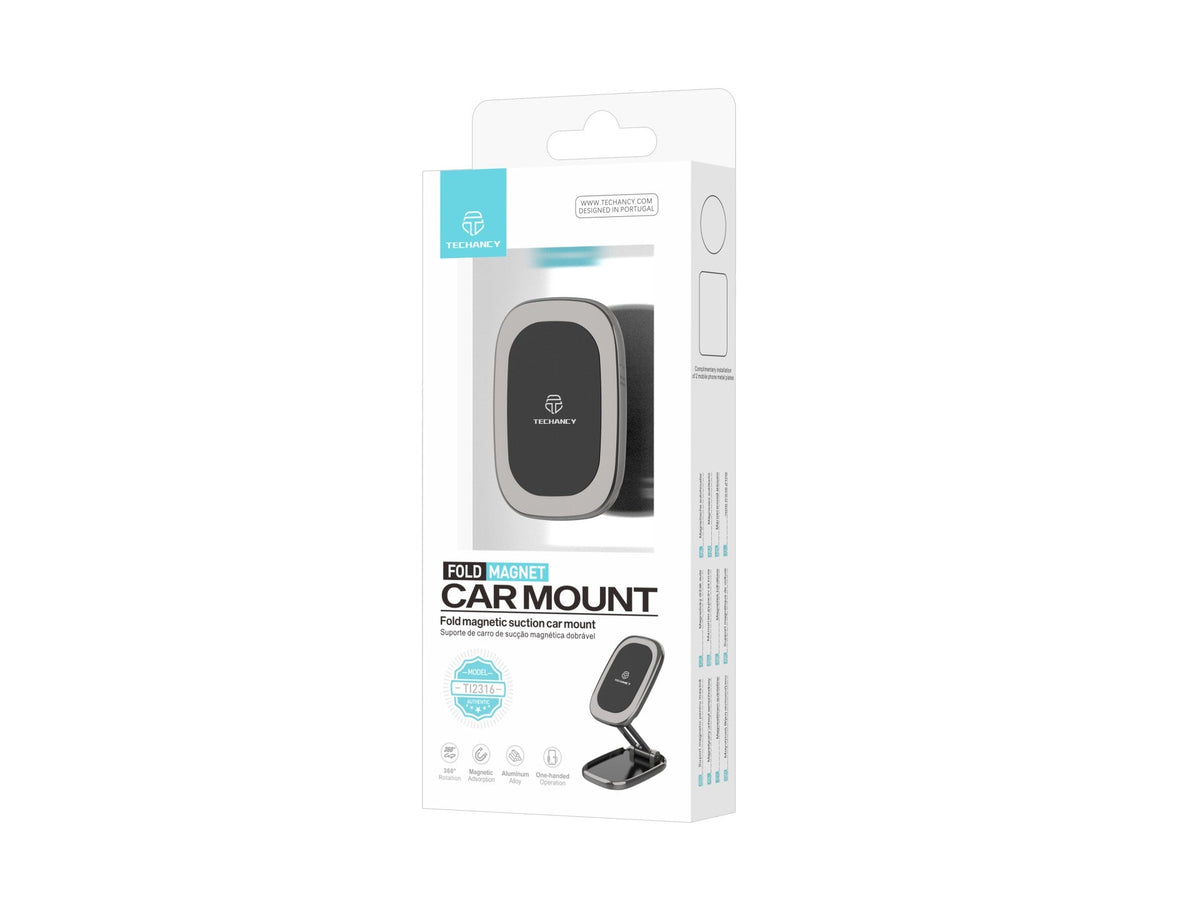 Techancy Suporte Magnético Dobrável Para Telemóvel Para Automóvel