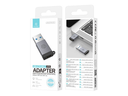 Techancy Adaptador USB-A para USB-C OTG KK2110 , liga de alumínio,