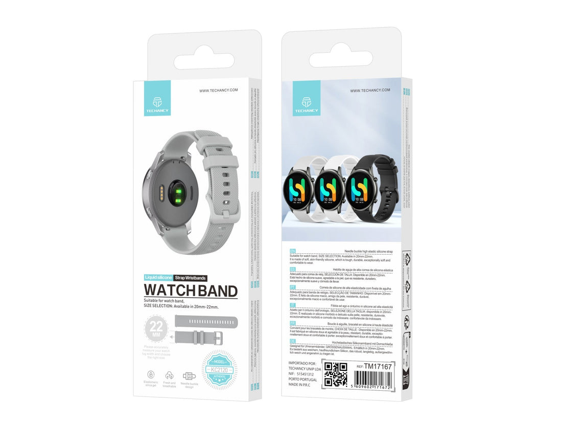 Techancy Bracelete Para Relógio Inteligente Cinzenta KC2120 De 22 Mm,