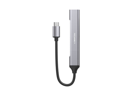 Techancy USB-C 3.0 HUB, 4 em 1 USB, KT2902, Extensor de Hub USB, Cinza