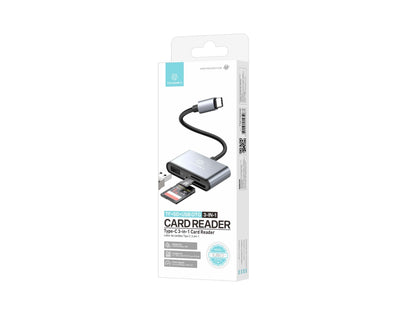 Techancy Leitor de Cartoes KJ8813 USB-C 3 em 1 TF SD USB OTG Plug and