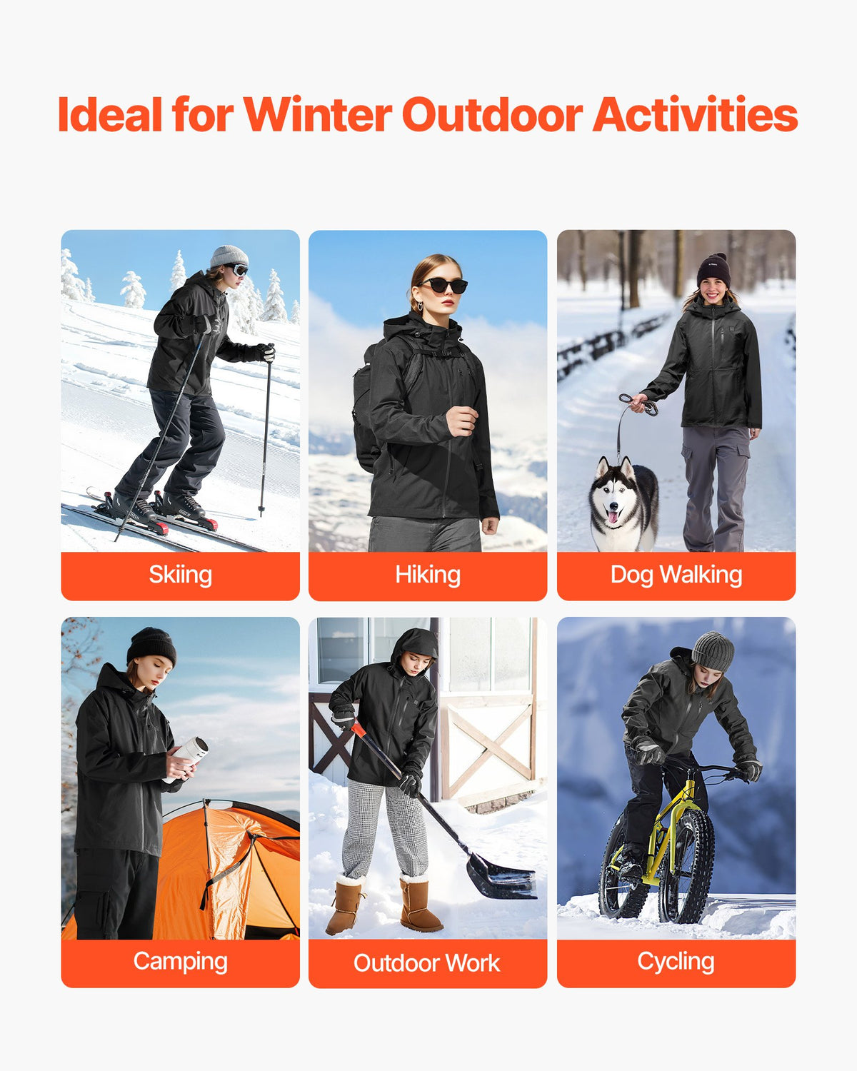 Heated Jacket for Men with 7.4V Battery, Soft Shell Electric Heating