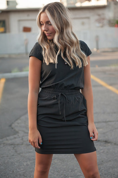 DT Damen DOWNTOWN Leichtes Kleid in Schwarz